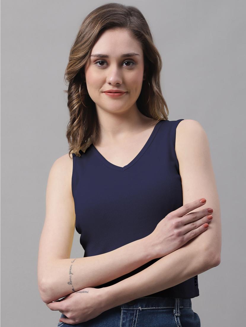 women's crop v neck top - 19986101 -  Zoom Image - 0