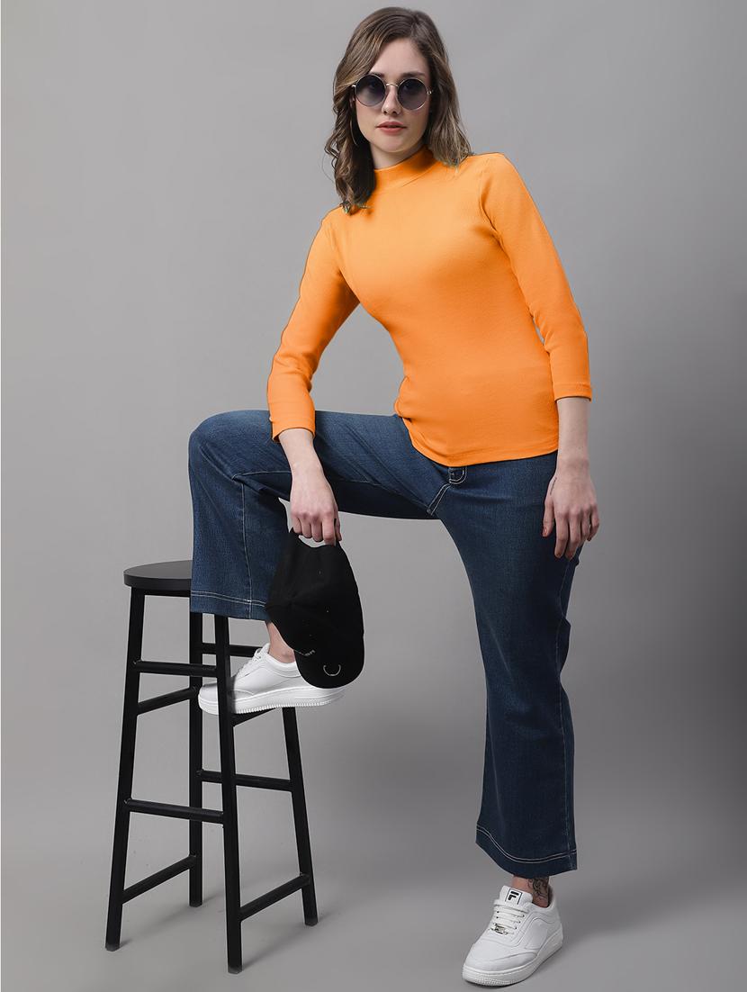 women's straight high neck top - 19986132 - Standard Image - 3