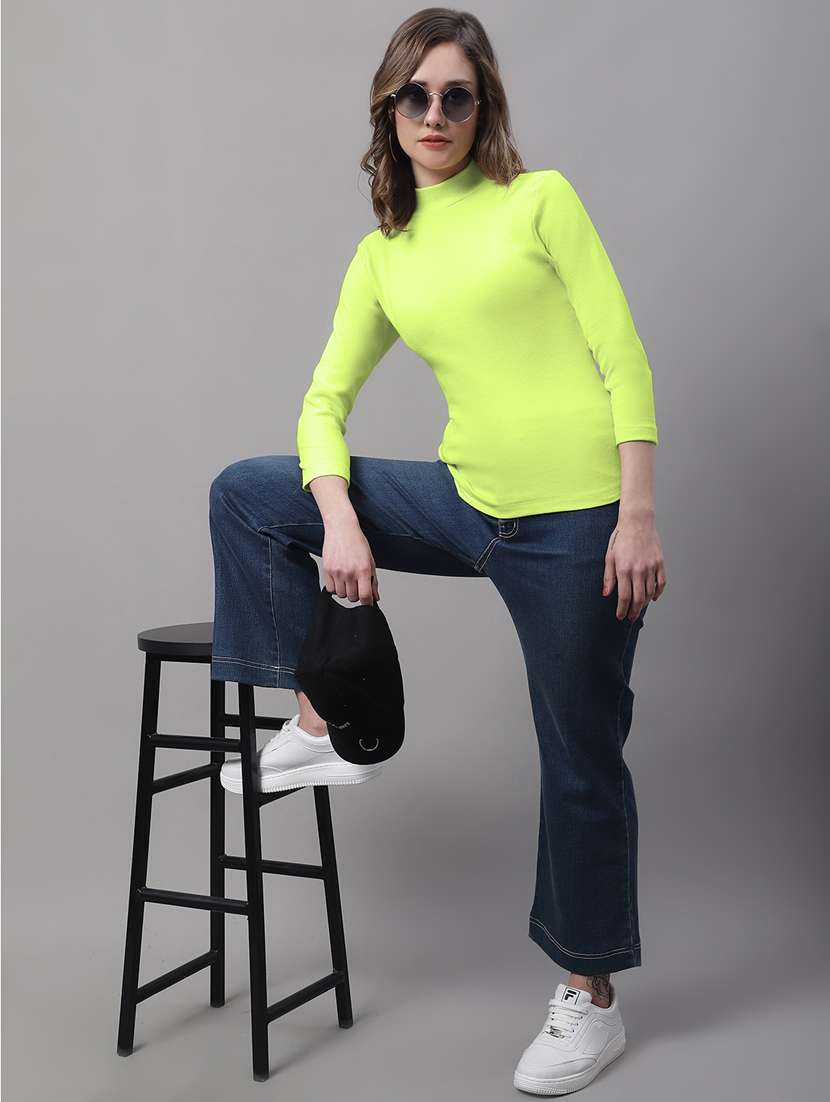 women's straight high neck top - 19986133 - Standard Image - 3