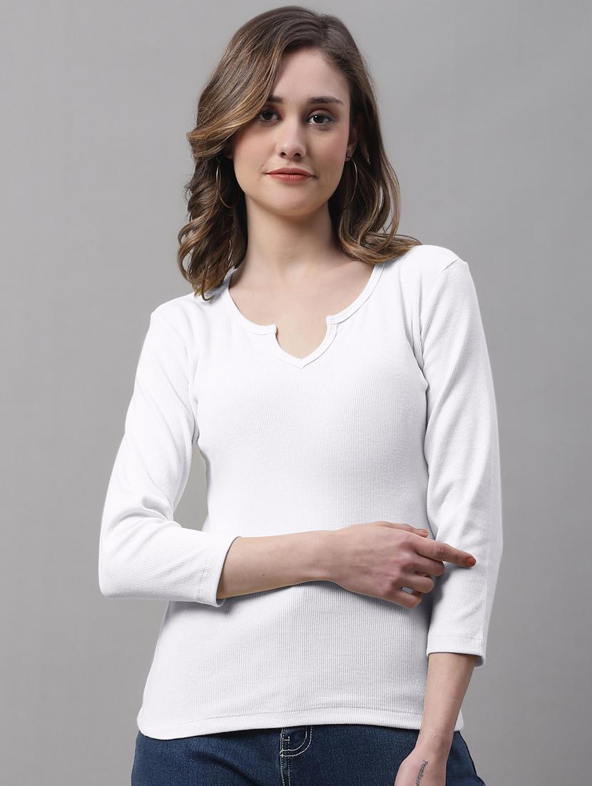 women's straight notch neck top - 19986143 - Zoom Image - 0