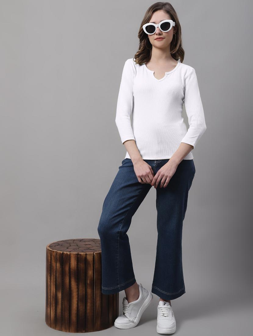 women's straight notch neck top - 19986143 - Standard Image - 3