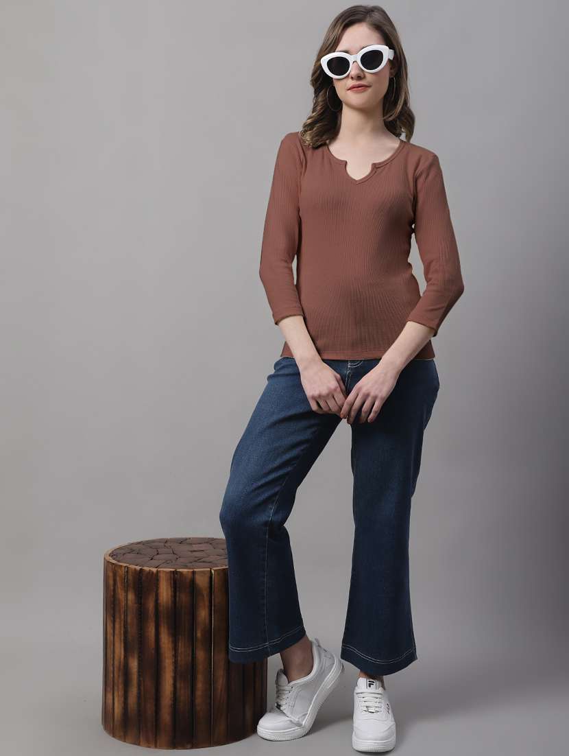 women's a line notch neck top - 19986149 - Standard Image - 3