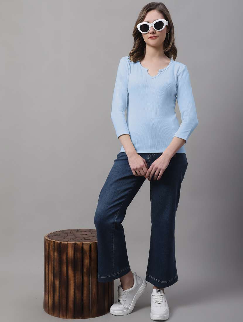 women's straight notch neck top - 19986150 - Standard Image - 3