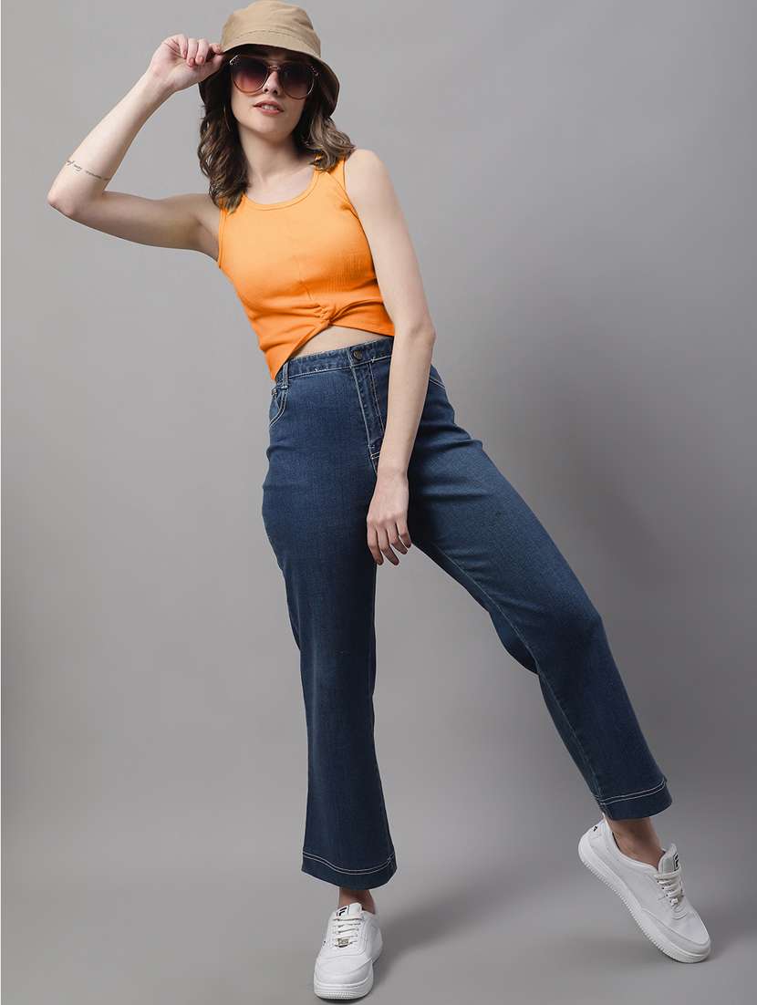women's crop round neck top - 19986155 - Standard Image - 3