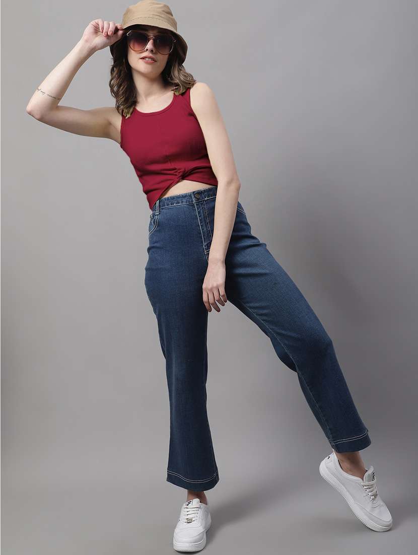 women's crop round neck top - 19986157 -  Standard Image - 3