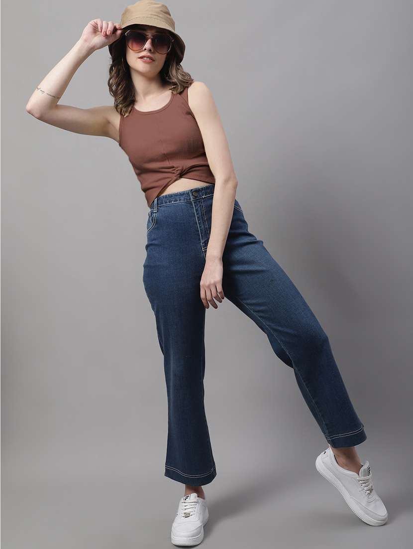 women's crop round neck top - 19986160 - Standard Image - 3