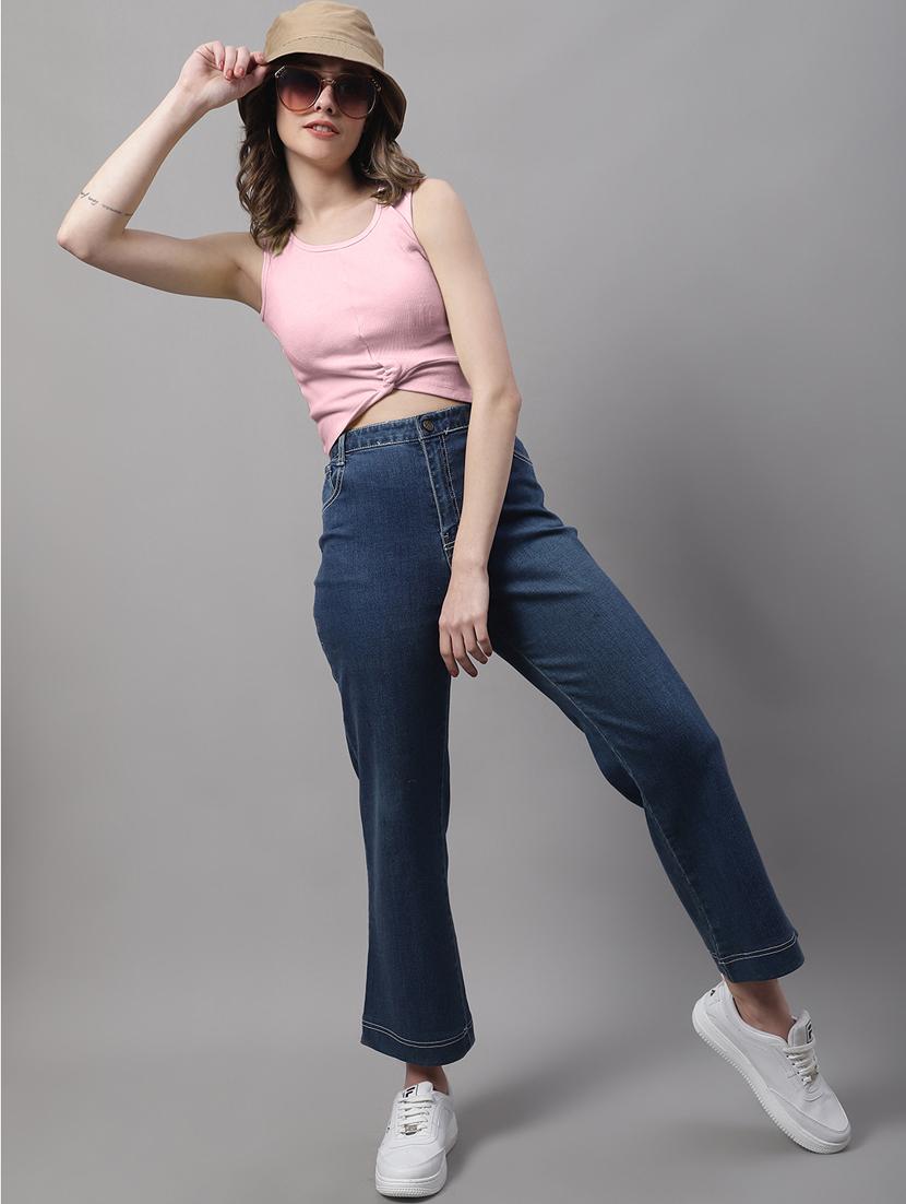 women's crop round neck top - 19986163 - Standard Image - 3