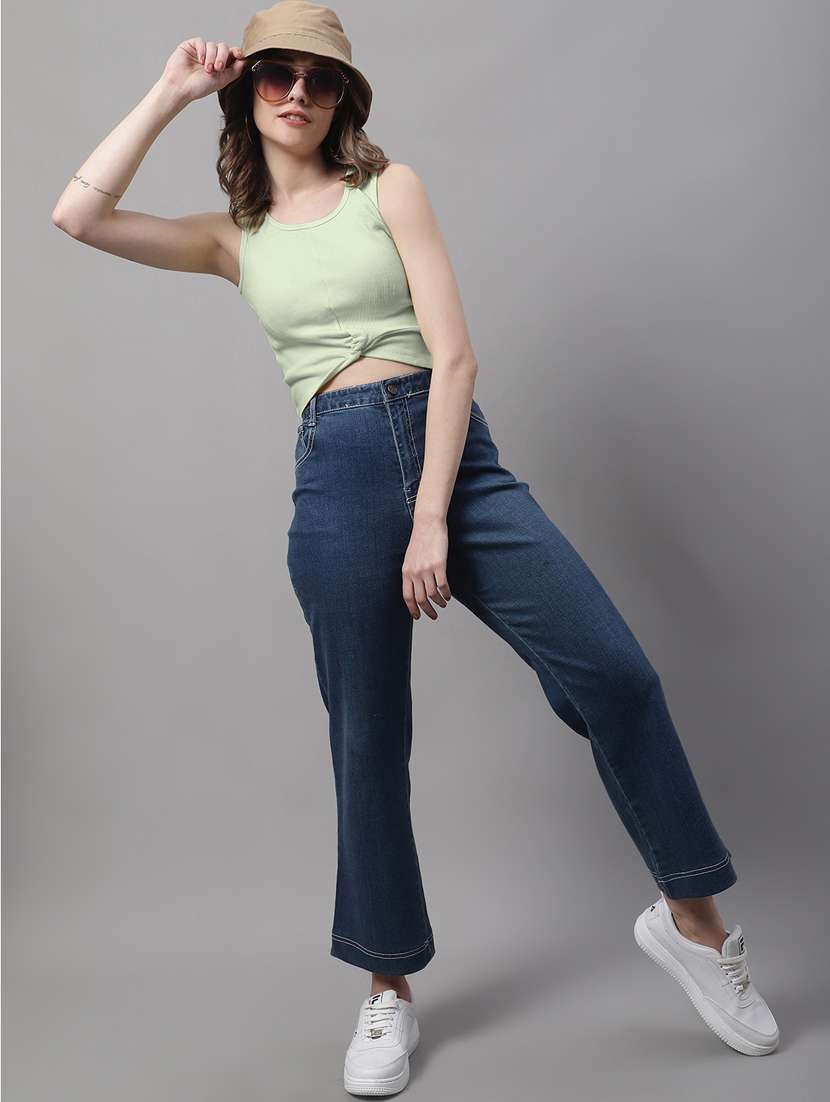 women's crop round neck top - 19986164 - Standard Image - 3
