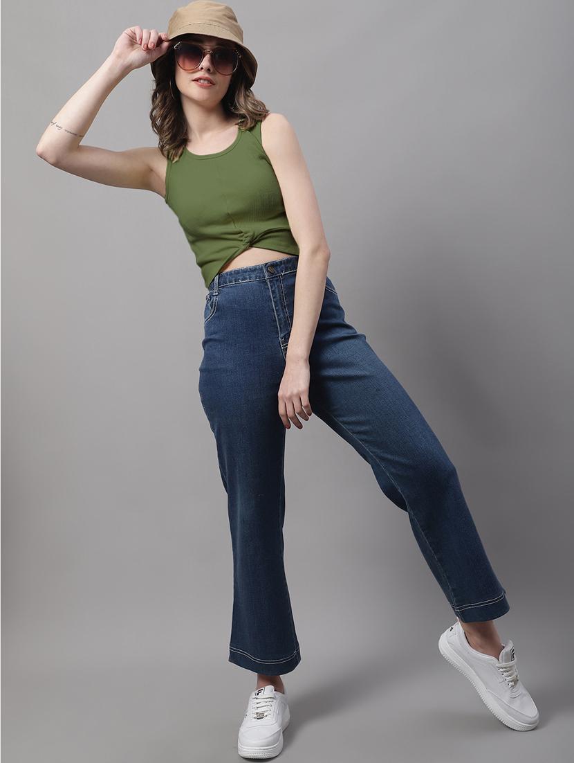 women's crop round neck top - 19986165 - Standard Image - 3