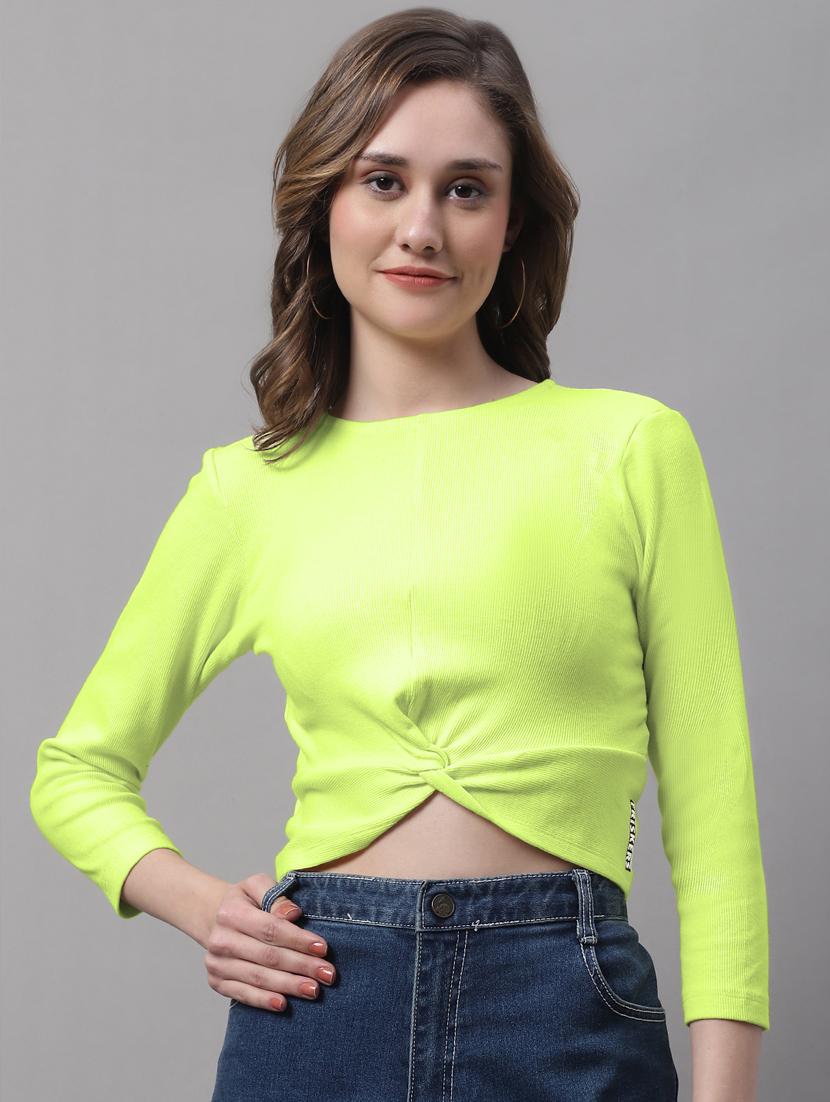 women's crop round neck top - 19986167 - Zoom Image - 0