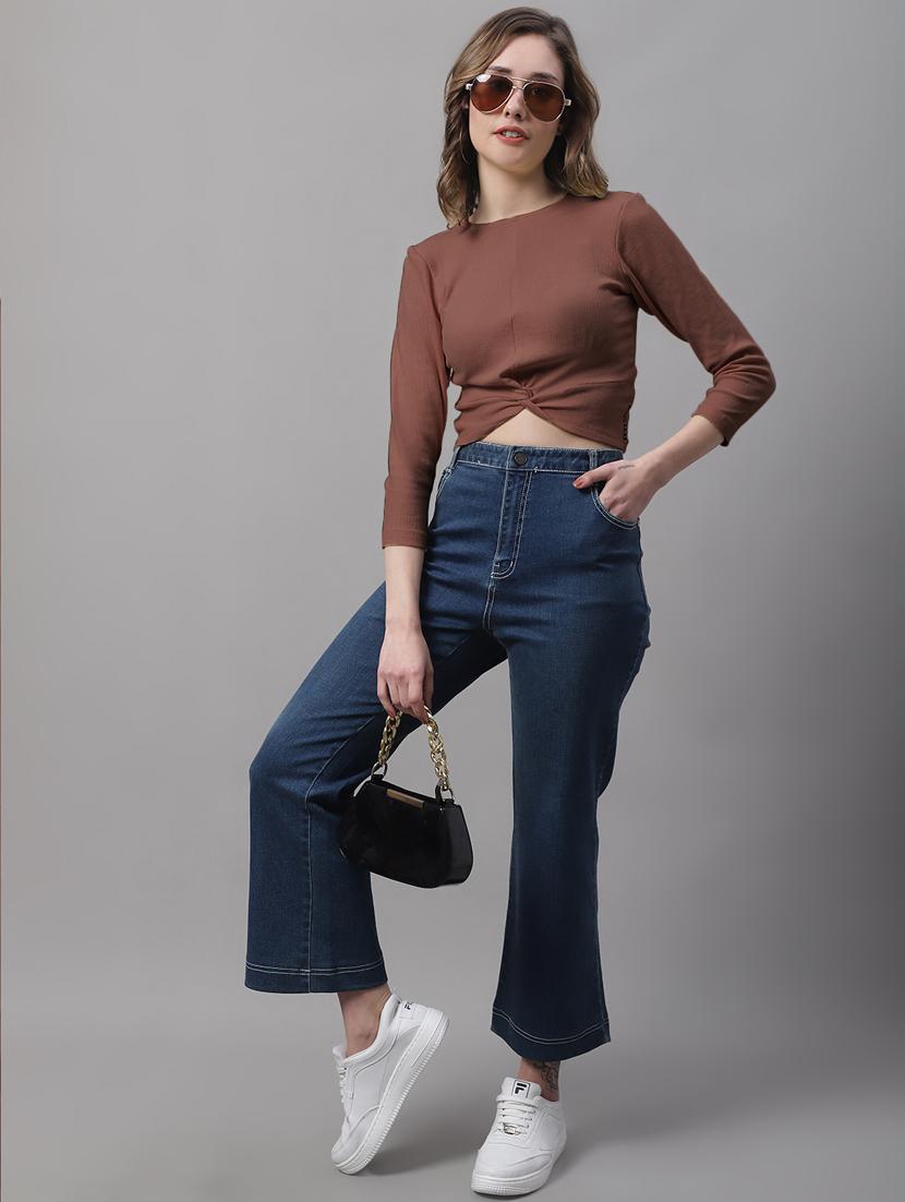 women's crop crew neck top - 19986171 - Standard Image - 3