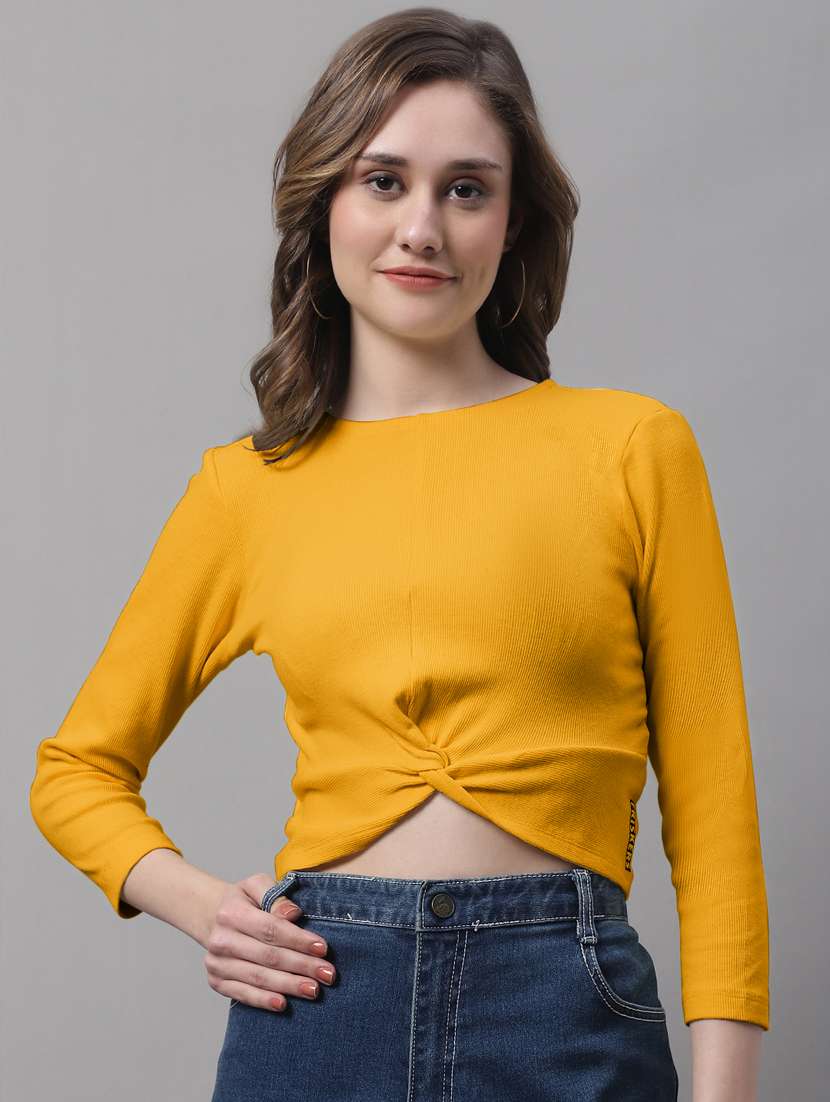 women's crop round neck top - 19986173 -  Zoom Image - 0