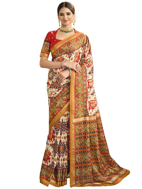 printed saree with blouse piece - 19986184 -  Standard Image - 0