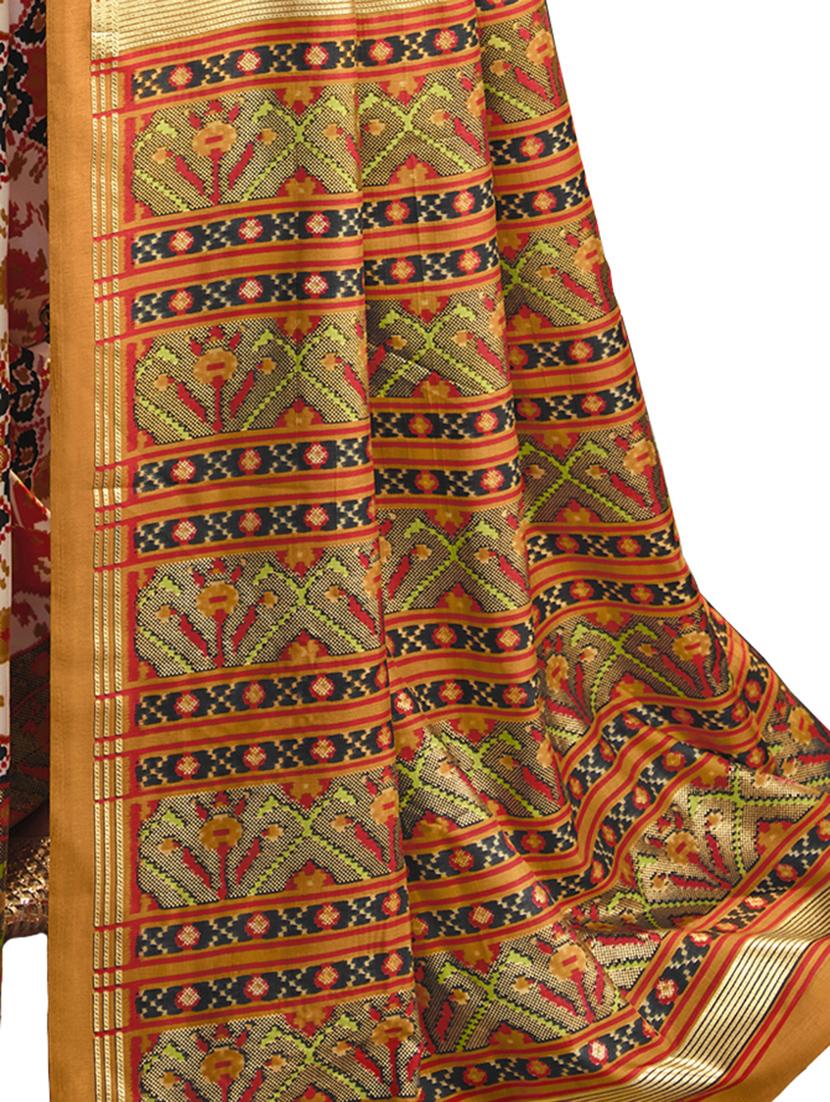 printed saree with blouse piece - 19986184 - Standard Image - 3