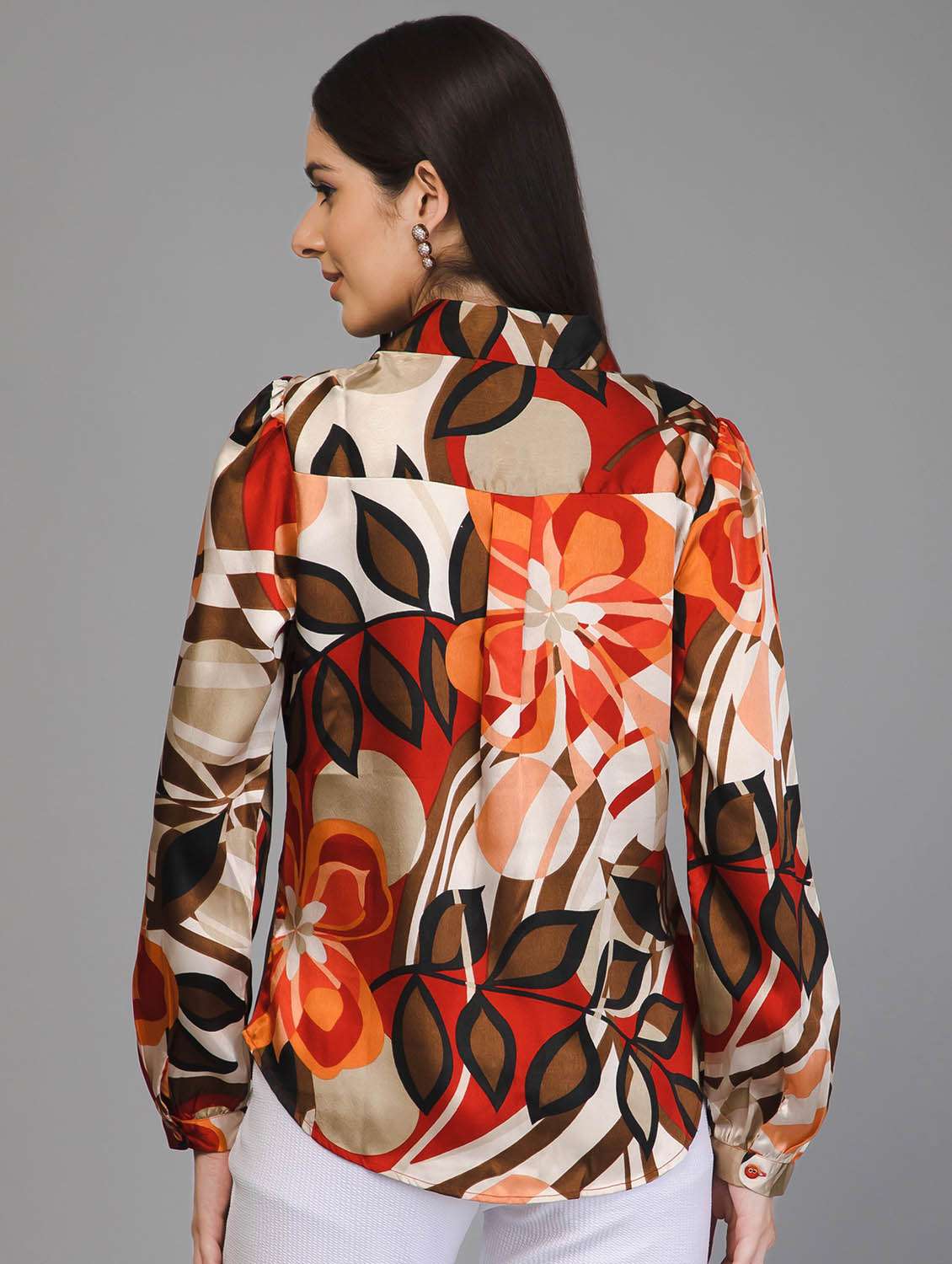 multi colored abstract print long sleeves regular shirt - 19986594 - Standard Image - 3