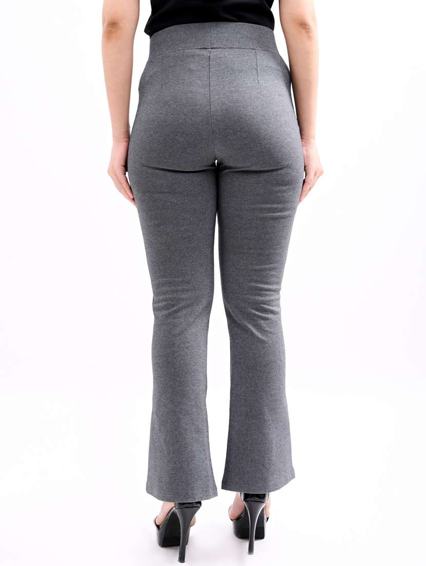 solid flat front bootcut trouser - 19987985 -  Standard Image - 3