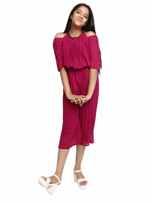 girls round neck cold shoulder frock - 19988008 - Standard Image - 0