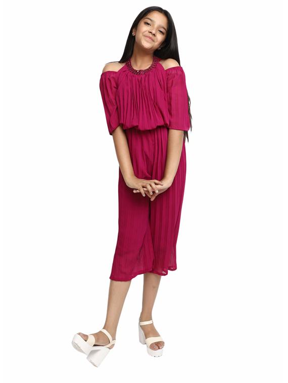 girls round neck cold shoulder frock - 19988008 - Zoom Image - 0