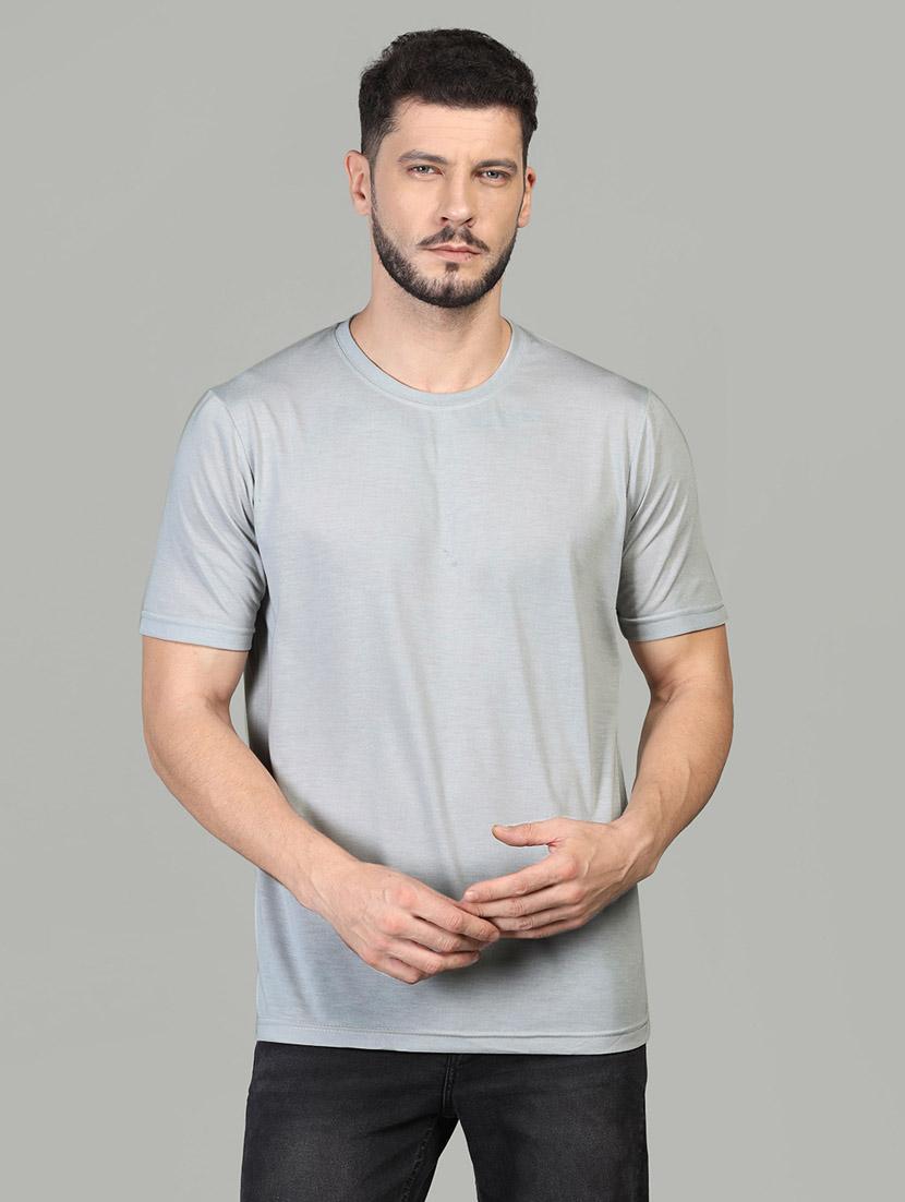 round neck solid regular t-shirt - 19989327 - Zoom Image - 0