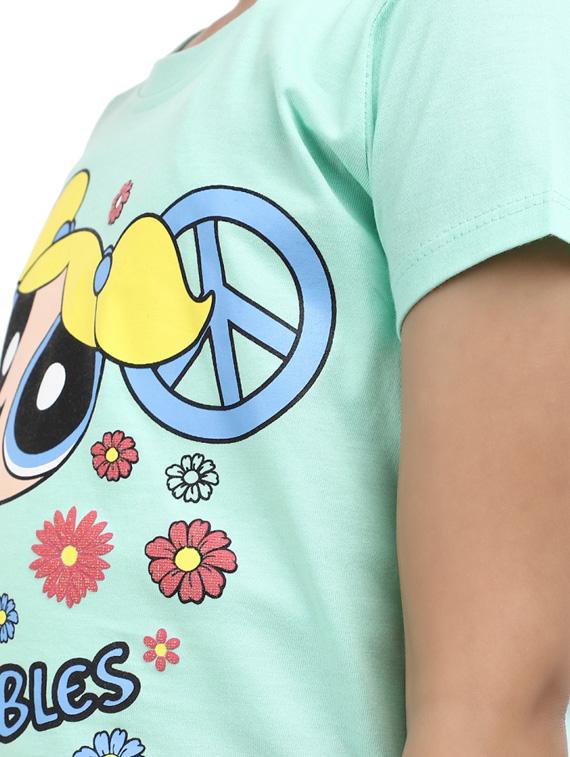 girls printed cotton regular tee - 19989768 - Standard Image - 3