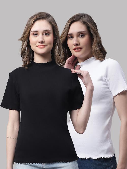 pack of solid mock neck tops - 19989822 -  Standard Image - 0