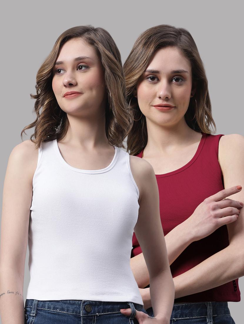 pack of 2 solid sleeveless tops - 19989929 -  Zoom Image - 0