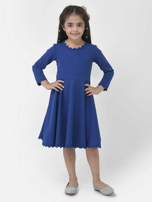 girls round neck long sleeves frock - 19992217 -  Standard Image - 0