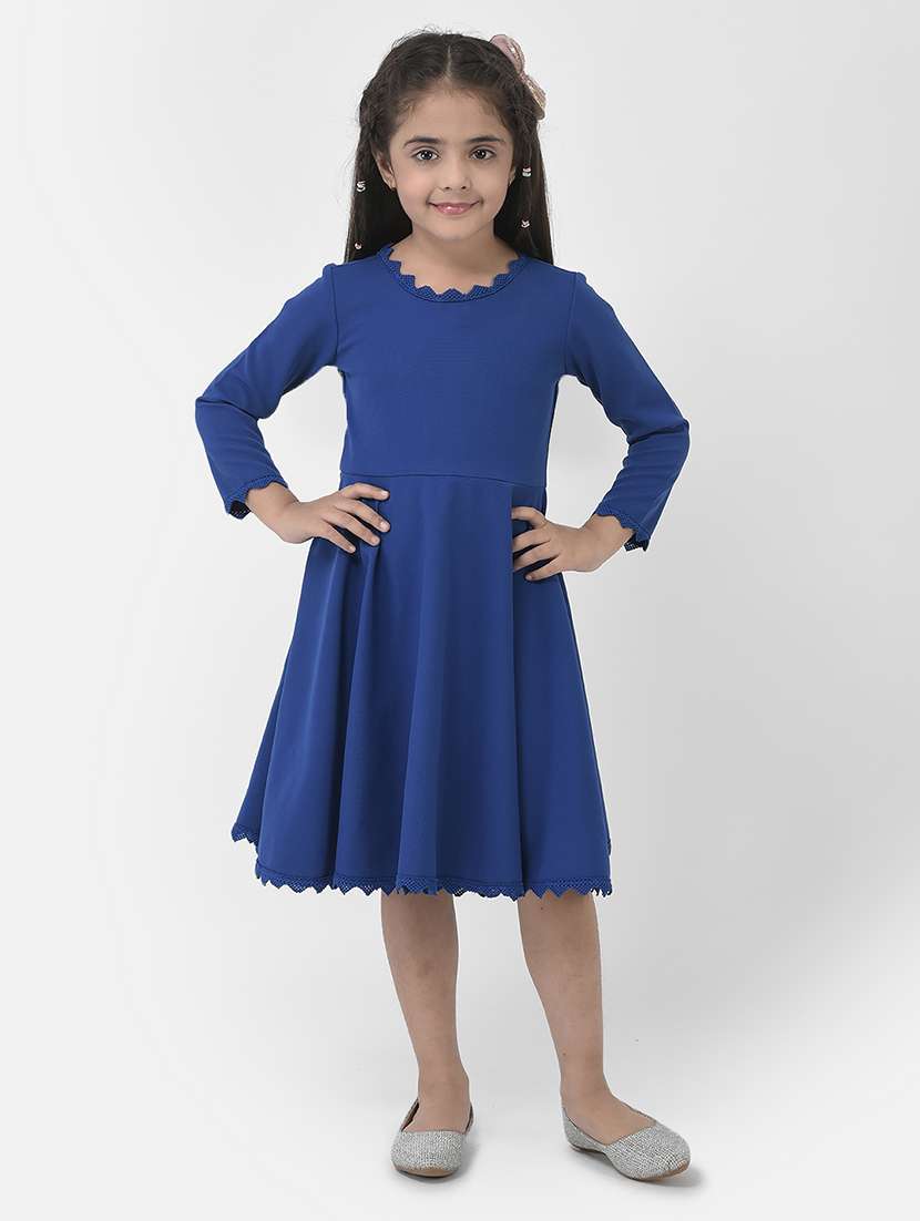 girls round neck long sleeves frock