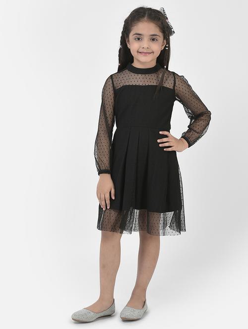 girls mock neck long sleeves frock - 19992220 -  Standard Image - 0