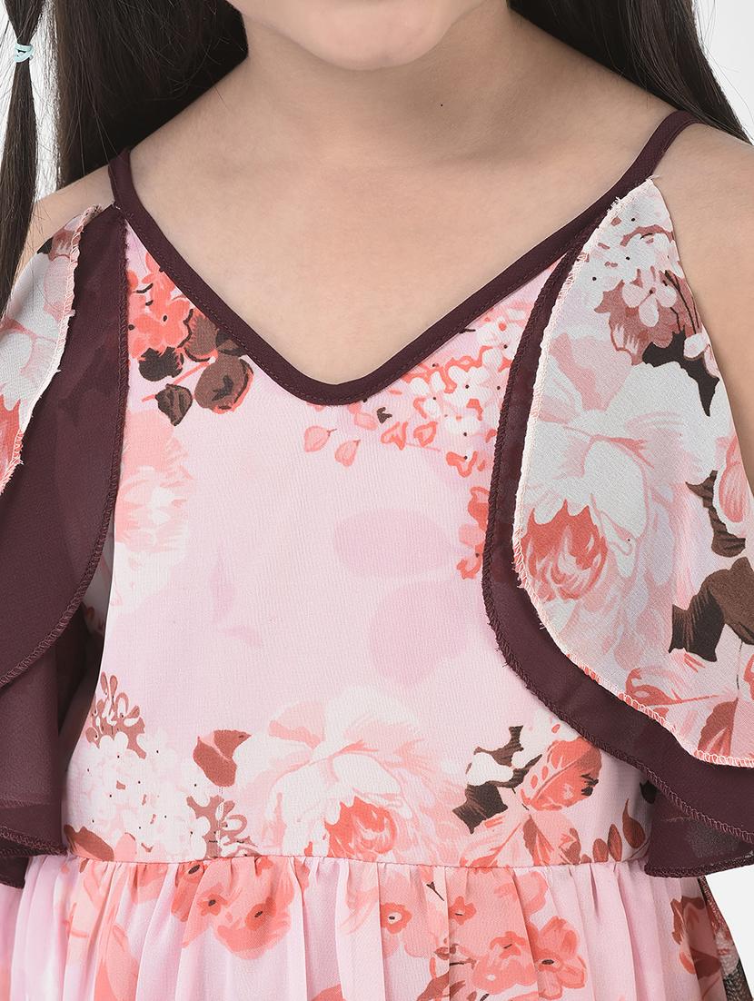 girls v neck cold shoulder frock - 19992259 - Standard Image - 3