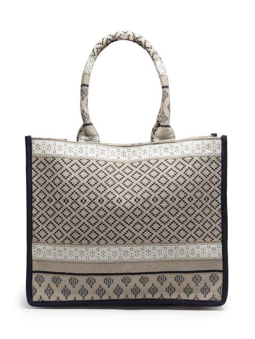 beige weave design structured tote