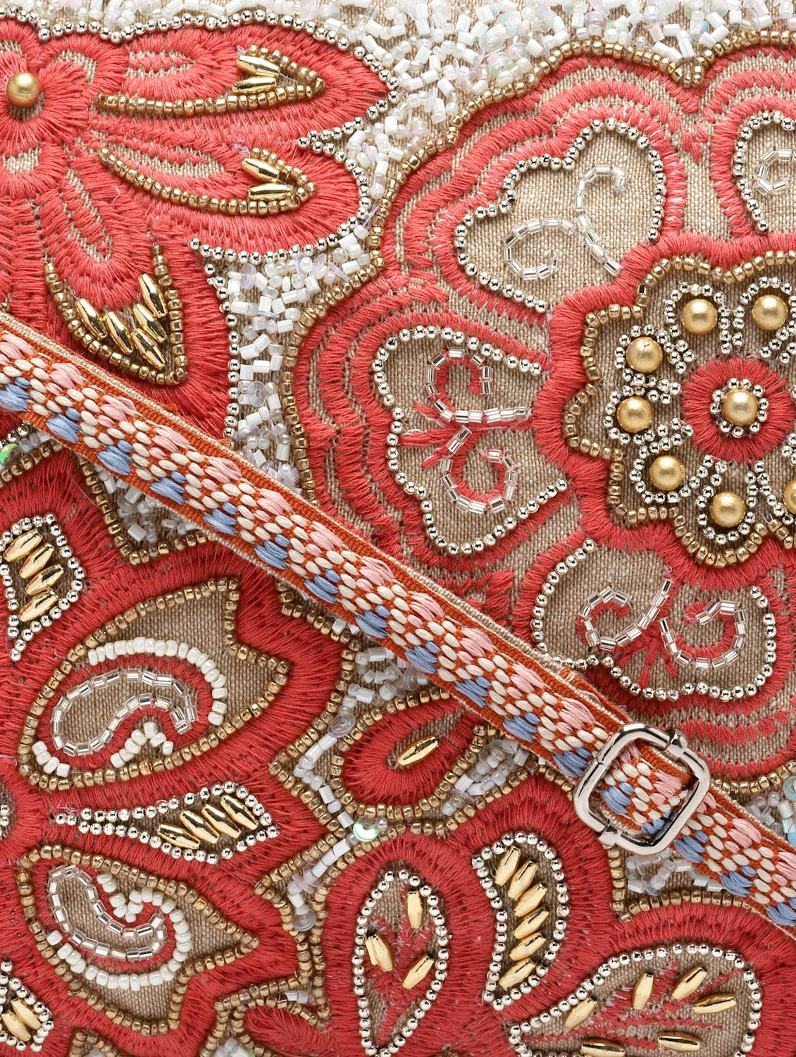 gold cotton sling bag - 19992319 - Standard Image - 5