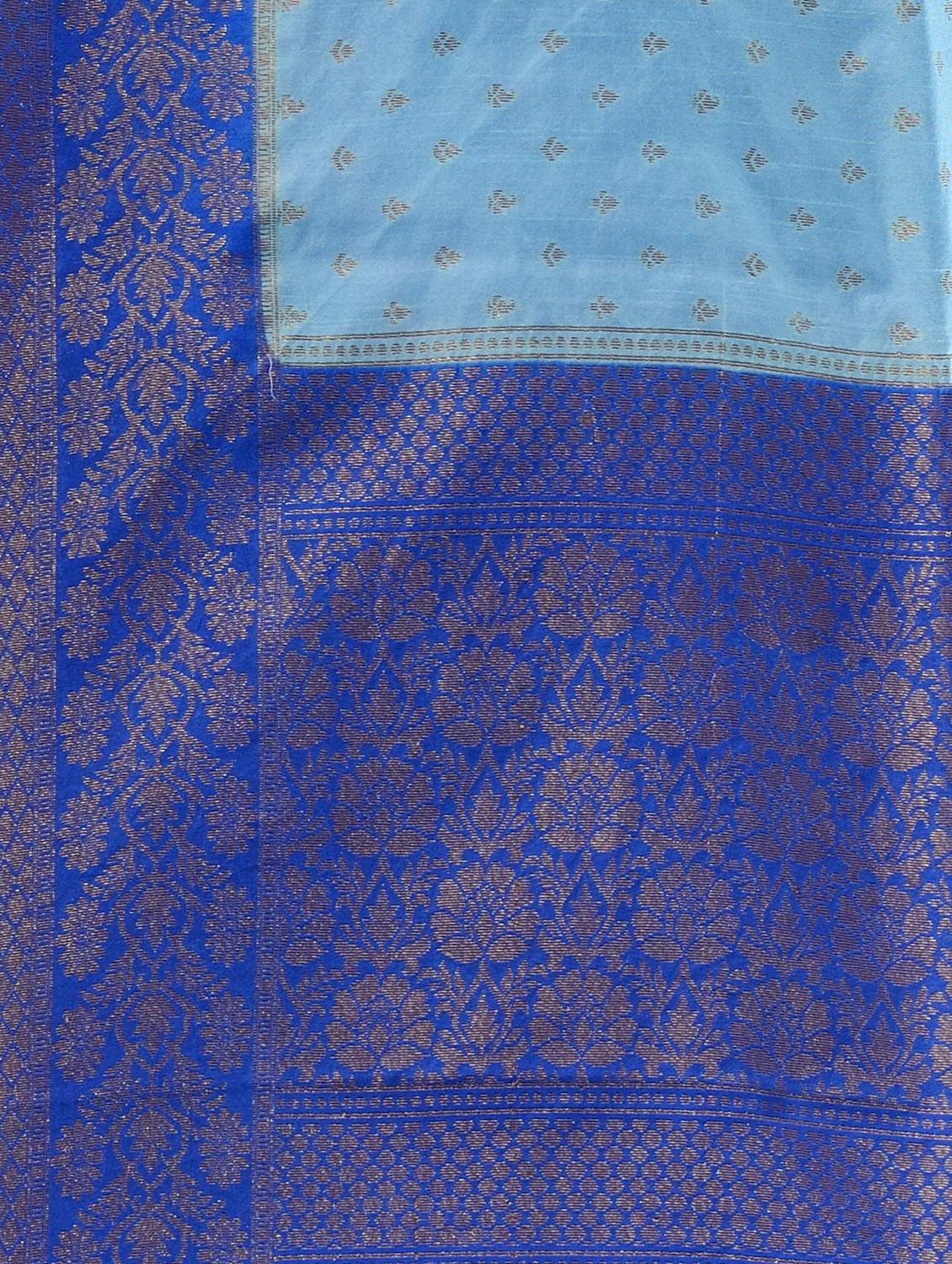 blue silk saree with blouse - 19992943 - Standard Image - 5