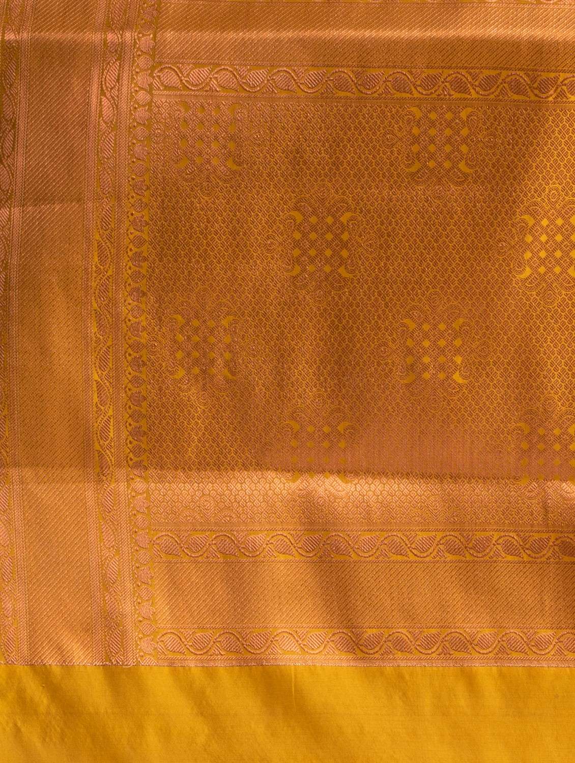 Women's Self Design Mustard Colored Saree With Blouse