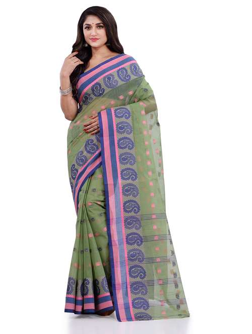 women's printed lime colored saree - 19994382 -  Standard Image - 0