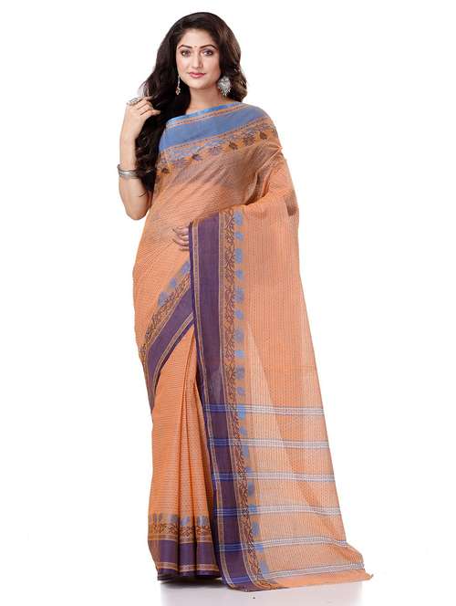 women's self design peach colored saree - 19994393 - Standard Image - 0