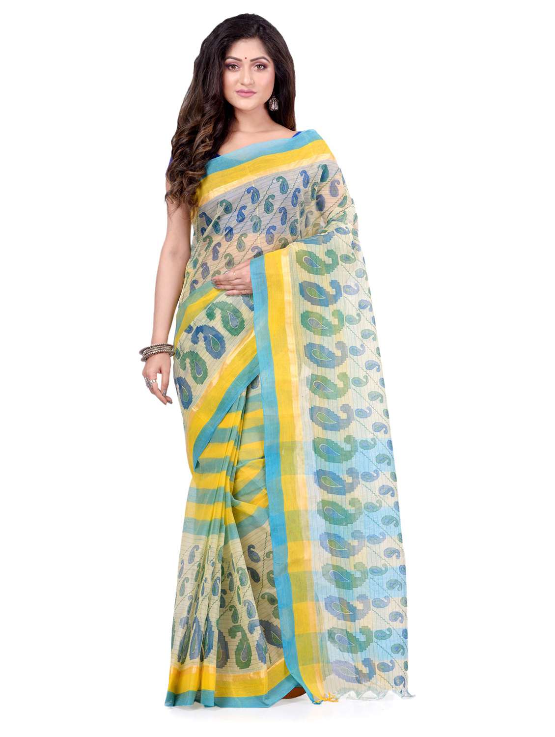 women's self design multi colored saree