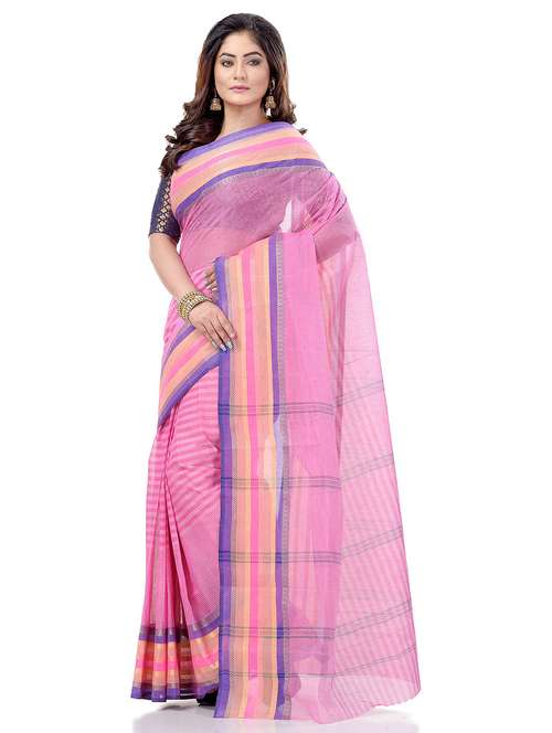 women's stripes pink colored saree - 19994424 - Standard Image - 0