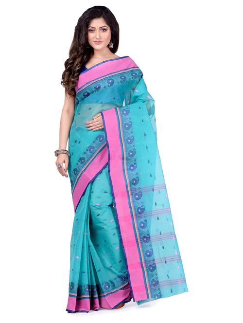 women's printed turquoise colored saree - 19994448 - Standard Image - 0
