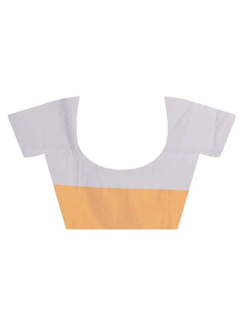 women's printed white colored saree with blouse - 19994457 -  Standard Image - 3