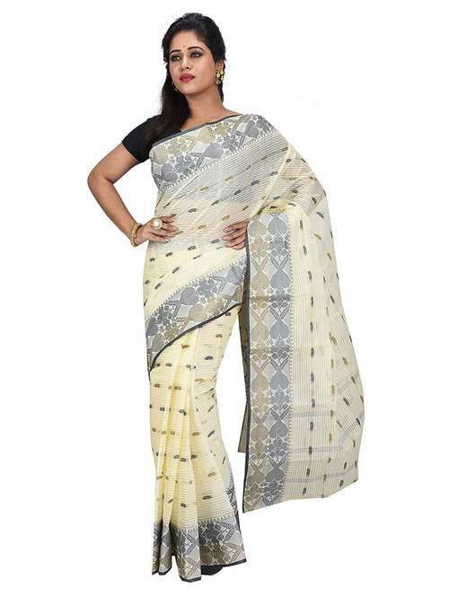 women's self design off white colored saree - 19994545 -  Standard Image - 0