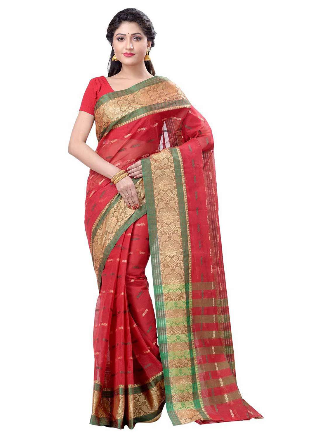 women's self design red colored saree - 19994554 - Zoom Image - 0