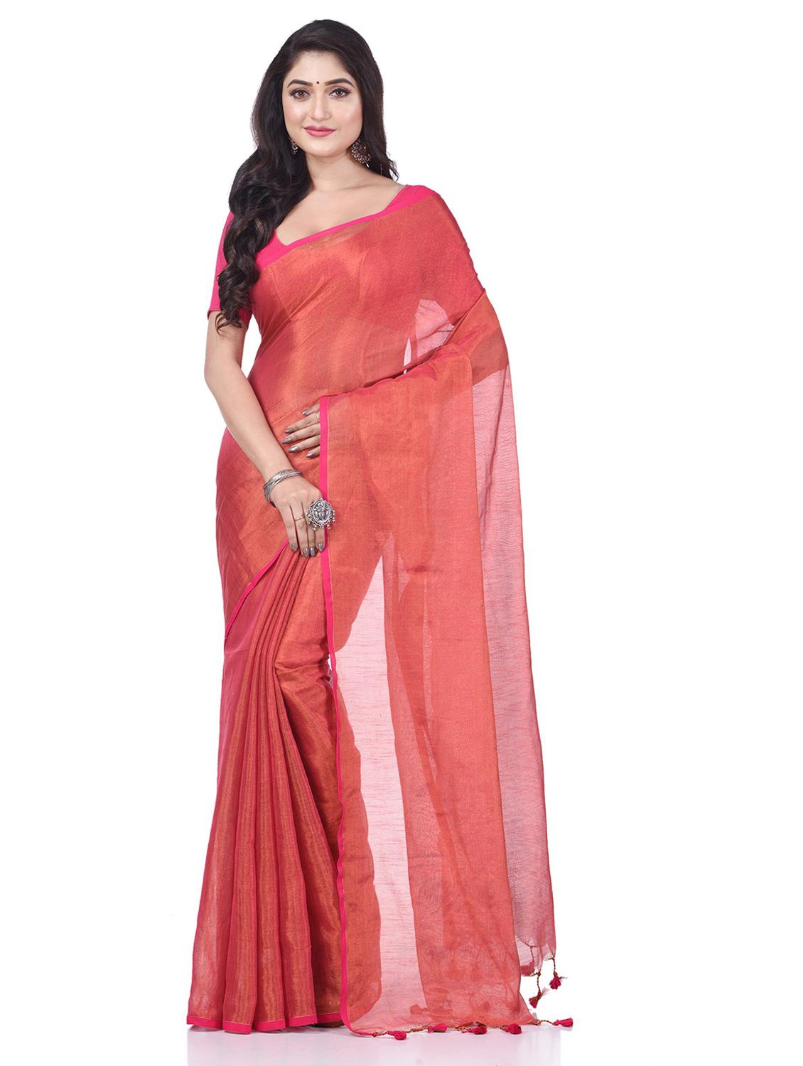 women solid plain saree with blouse - 19994565 - Zoom Image - 0