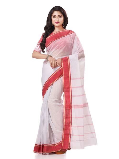women's self design white colored saree with blouse - 19994571 - Standard Image - 0