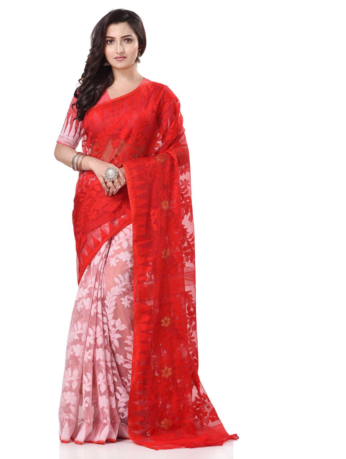 women's floral multi colored saree with blouse