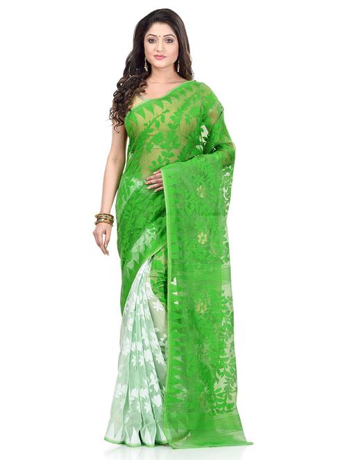 women's self design green colored saree - 19994586 - Standard Image - 0