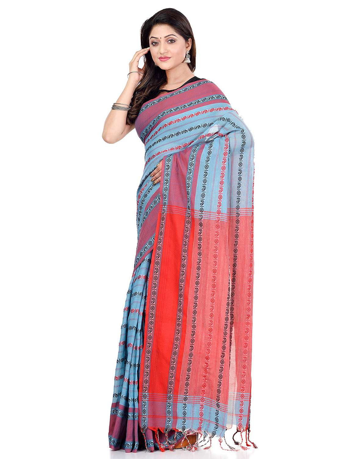 women self design handloom saree with blouse - 19994608 -  Zoom Image - 0