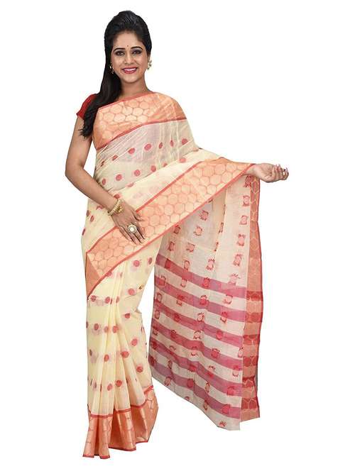 Women's Self Design Off White Colored Saree