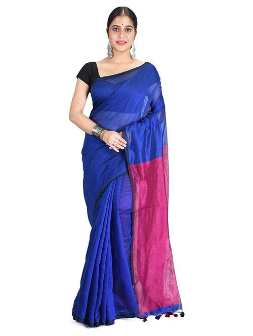 women's self design blue colored saree with blouse - 19994836 - Standard Image - 0