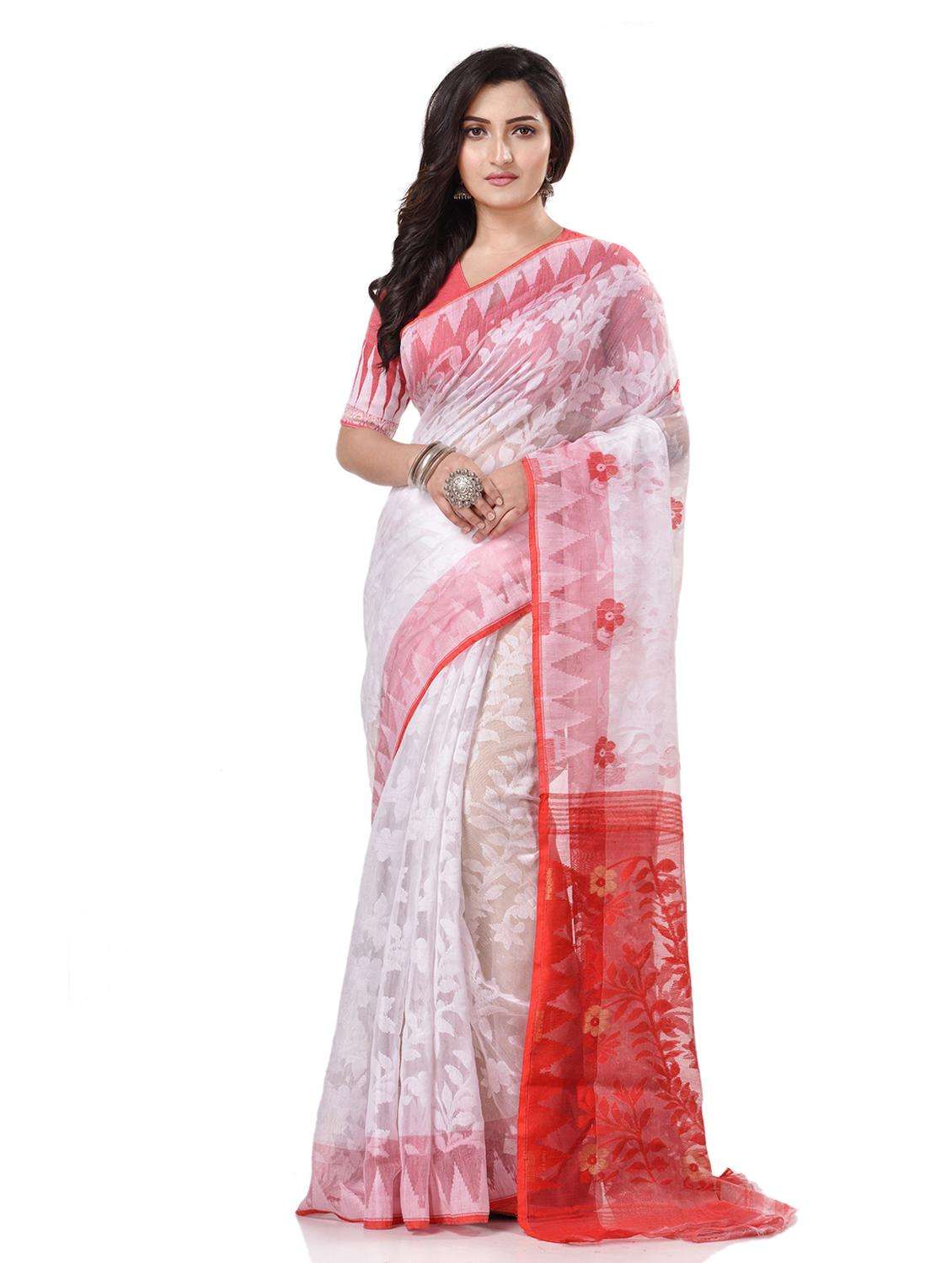 multi colored cotton handloom saree with blouse